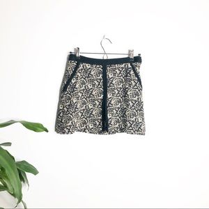 Zara┃Black Mini Skirt with Gold Pattern